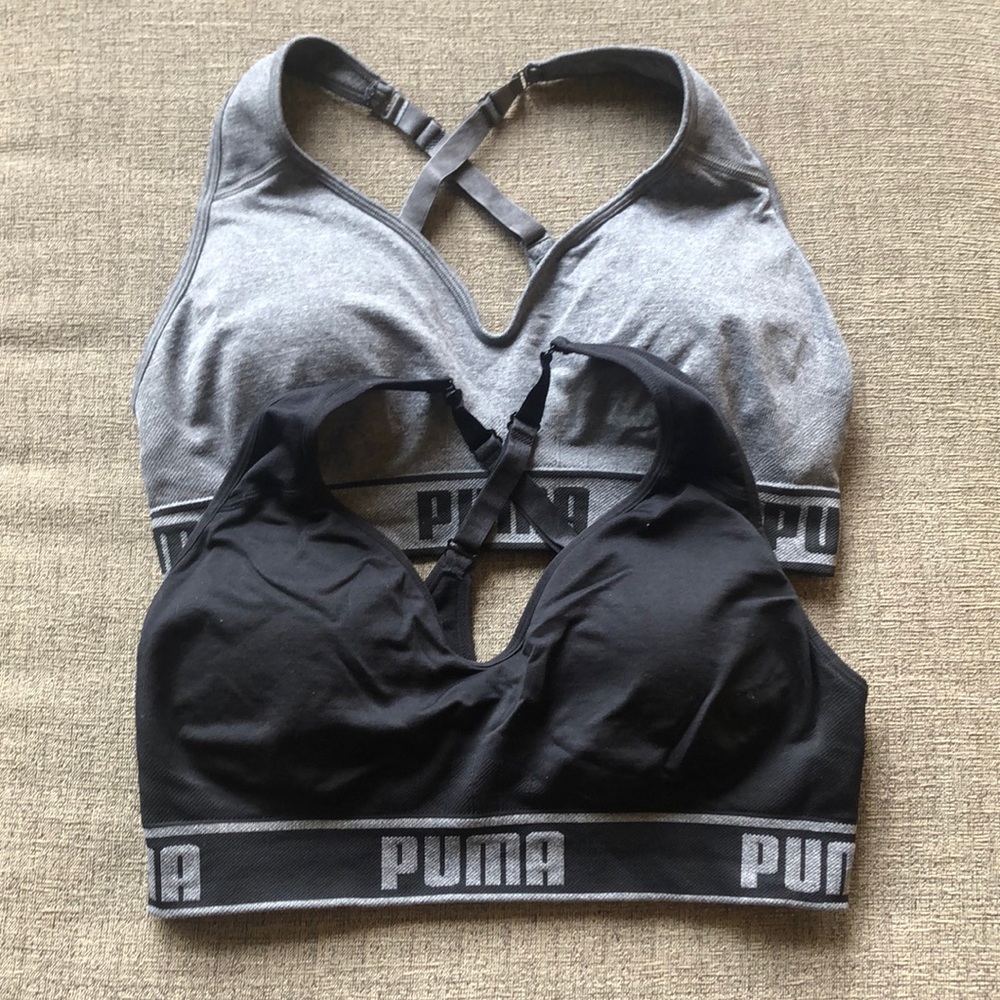 A pair of Puma sports bras
